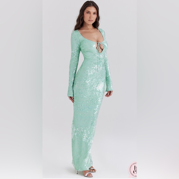 NWT HOUSE OF CB SEQUIN DRESS - Picture 6 of 9